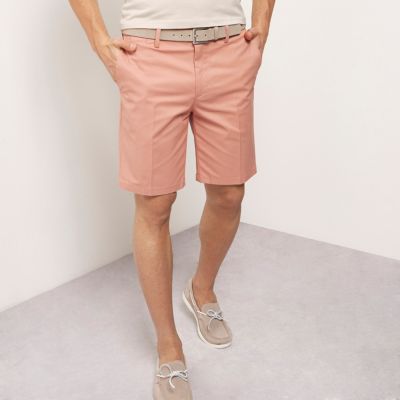 Pink belt detail slim fit shorts